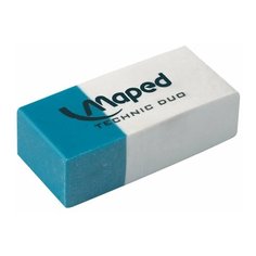 Ластик Maped Technic Duo (прямоугольный, 39х17.6х12.1мм, сине-белый) дисплей, 36шт. (511710)