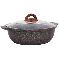 Кастрюля-жаровня KUKMARA Granit ultra original литая 3,0 л со стеклянной крышкой