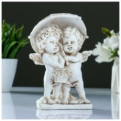 Фигура "Ангелочки под зонтом" антик 10,5х8х15,5см 3928093 Хорошие сувениры