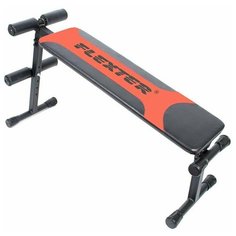 Скамья для пресса Вега прямая с ножкой (Красный-Черный) Flexter