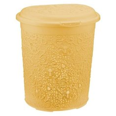 Корзина для белья 50л Idea Кружево, полипропилен желтый (М 2603)