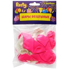 Шары воздушные сердечки нежность, 30 см. розовые и белые, 10шт Action!