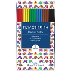 Пластилин Bruno Visconti восковой Happycolor, 6 цветов 125 г (34-0008/1)