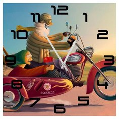 Часы настенные кварцевые SvS 3002498 едут на мотоцикле СВС