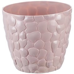 Кашпо IDEA (М-Пластика) с поддоном Камни 22 х 19 см чайная роза