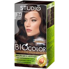 Studio Professional BioColor стойкая крем-краска для волос, 3.4 горячий шоколад, 115 мл