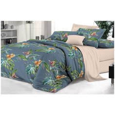 Комплект постельного белья 1.5 спальный поплин тропиканка эльф