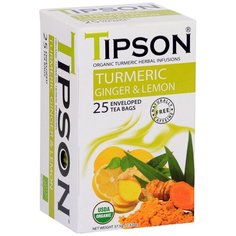 Чай Tipson "Куркума и имбирь с лимоном", травяной, 25 пакетиков