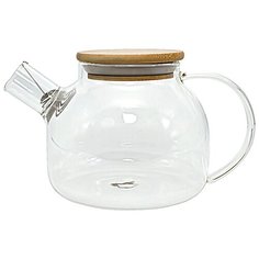 Чайник заварочный ЧаЕ, стеклянный, с бамбуковой крышкой, 1000 мл