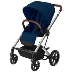 Прогулочная коляска Cybex Balios S Lux, с дождевиком, Navy blue/silver frame, цвет шасси: серебристый