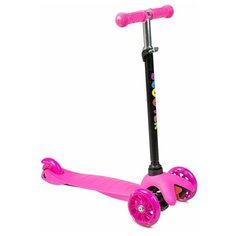 Самокат детский трехколесный, светящиеся колеса, цвет розовый. Scooter