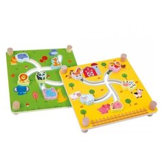 Лабиринт двухсторонний 2в1 "Животные" с песочными часами, 23х5х23 см Mapacha