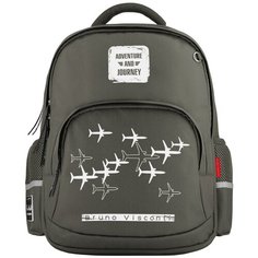 Рюкзак BrunoVisconti® классический темно-серый с эргономичной спинкой «новые горизонты» Арт. 12-002-115/06