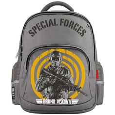 Рюкзак BrunoVisconti® классический серый с эргономичной спинкой «SPECIAL FORCES» Арт. 12-002-168/05