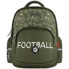 Рюкзак BrunoVisconti® классический темно-зеленый с эргономичной спинкой «SPORT PATTERN.футбол» Арт. 12-002-203/11