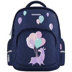 Рюкзак BrunoVisconti® классический синий с эргономичной спинкой «лама.праздник» Арт. 12-002-178/02