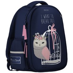 Рюкзак BrunoVisconti® классическая капсула синий с эргономичной спинкой «CUTE OWLS.кокетка» Арт. 12-009-071/02