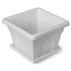 Горшок Martika с поддоном Квадро 24 x 24 x 17 см мрамор