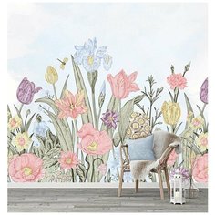 F07203 Фотообои Флизелиновые с виниловым покрытием, "Цветы" 300 x 270 см. Barton Wallpapers