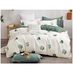 КПБ Cleo сатин набивной "Satin Lux" полуторный 145*215*1 150*220*1(±5) 70*70*2(±2), 15/588-SL