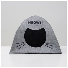 Домик для животных ЗООНИК из войлока, "Палатка Meow", 38*28*38 см