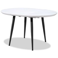 Стол раскладной Leticia 100-130, мраморный рисунок/черный