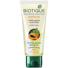 Biotique гель-скраб для лица Bio Papaya Visibly Ageless Scrub Wash 100 мл