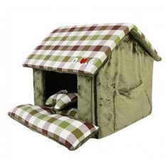 Домик для животных PUPPIA "Beaufort House", оливковый, 43х40х36см (Южная Корея)