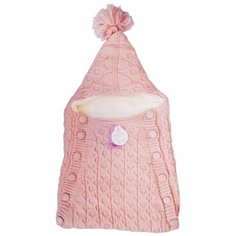 Конверт-мешок Папитто Вязаный на пуговицах розовый