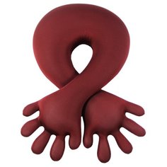 Антистрессовая подушка для шеи Штучки, к которым тянутся ручки "Мужское плечо" красная