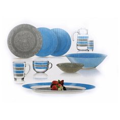 Столовый сервиз AMB STONY BLUE & GREY 46 пр. 6 перс. ОАЭ 85944 Luminarc