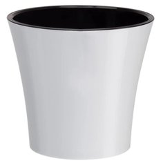 Горшок Santino с автополивом Arte, 11х10.5 см белый-черный