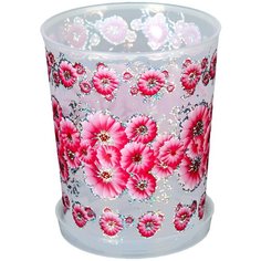 Горшок Альтернатива с поддоном Камилла 12 х 12 х 14.5 см прозрачный Alternativa