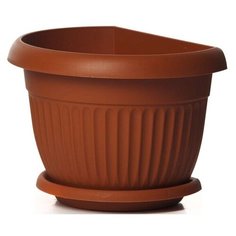 Кашпо IDEA (М-Пластика) с поддоном Ливия 26 х 26 х 19 см. терракотовый