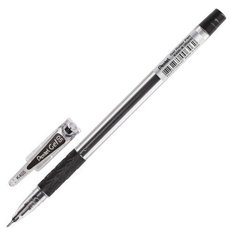Ручка гелевая с грипом PENTEL (Япония), черная, корпус прозрачный, узел 0,5 мм, линия письма 0,25 мм, K405-AN, 12 шт.
