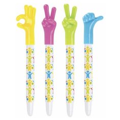 Ручка фигурная шариковая CENTRUM "Жесты", синяя, корпус ассорти, узел 0,7 мм, дисплей, 84745, 50 шт.