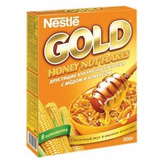 Хлопья NESTLE GOLD (Нестле Голд) кукурузные, с медом и арахисом, 300 г, картонная коробка, 12254821, 2 шт. Nestlé