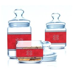 Набор банок RUBIS 3 шт. (0,5L+0,75L+1L) ОАЭ 72772 Luminarc