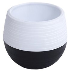 Кашпо Сибполимер Дуэт 20 х 20 х 19 см черный/белый