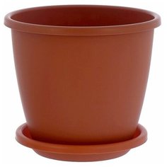 Горшок Альтернатива с поддоном Афина, 23.5х23.5х21 см коричневый Alternativa