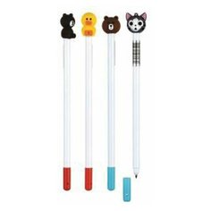 Ручка с топпером шариковая CENTRUM "Animals", синяя, корпус ассорти, узел 0,7 мм, дисплей, 80751, 36 шт.