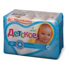 Мыло туалетное 300 г детское (Весна) комплект 4 шт. х 75 г, без отдушек и красителей, 6113, 6113, 6067, 4 шт.
