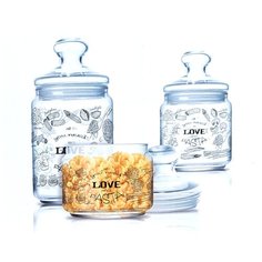 Набор банок LOVE PASTA 3 шт. (0,5L+0,75L+1L) ОАЭ 77420 Luminarc