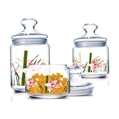 Набор банок RED ORHIS 3 шт. (0,5L+0,75L+1L) ОАЭ 81403 Luminarc