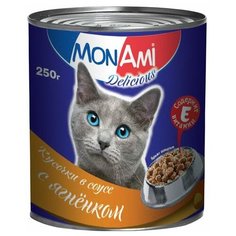 Влажный корм для кошек MonAmi с ягненком 250 г (кусочки в соусе)