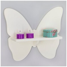 Полка настенная декоративная "Бабочка" белая Категория Мастер Рио