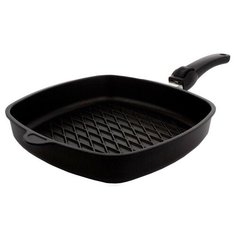 Сковорода-гриль AMT Gastroguss AMTE285BBQ, 28х28 см, съемная ручка, черный
