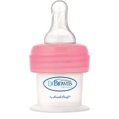 Dr. Browns Бутылочка полипропиленовая с узким горлом для недоношенных детей First Feeders, 15 мл, с рождения, розовый