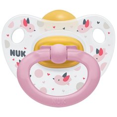 Пустышка латексная ортодонтическая NUK Classic Happy Kids 6-18 м, птички