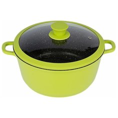 Кастрюля Casta Color, 2л, литой алюминий, со стеклянной крышкой Цвет зелёный